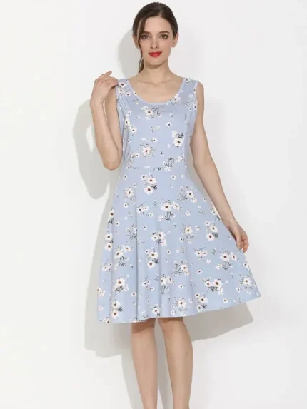 Summer Pregnant Women Fashion Casual Floral Printing Lactation Dress - Image 5
