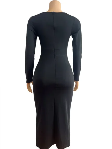 Women Fashion Slim-Fit Long-Sleeved Hip Dress - Image 4