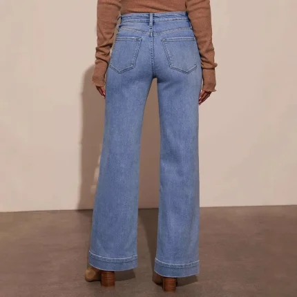 Women Fashion Retro Straight Wide Leg Jeans - Image 3