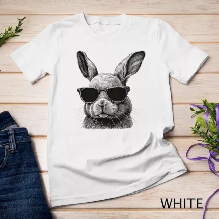 Women Fashion Casual Easter Rabbit Print Loose T-Shirt - Image 5