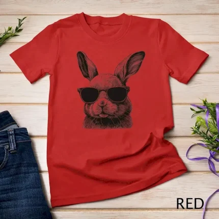 Women Fashion Casual Easter Rabbit Print Loose T-Shirt - Image 7