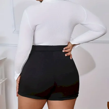 Women Fashion Sexy Plus Size Button Tight Shorts - Image 3