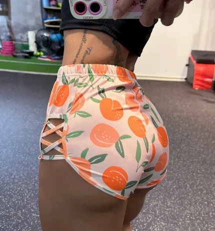 Women Fashion Sexy Print High Waist Side Cross Shorts - Image 7