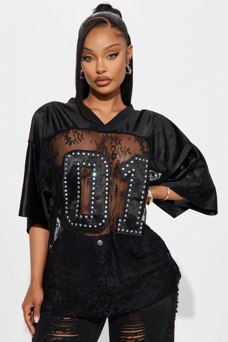 3eb1b21727c28a546045e48548137746.jpg Black Lace #01 Jersey Top - Image 1