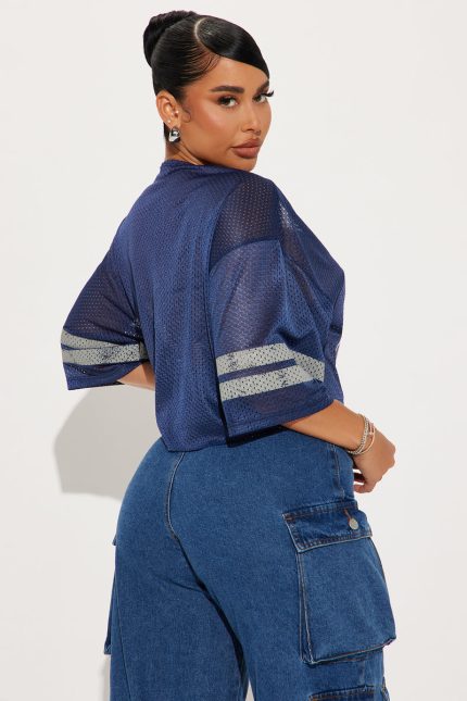 Blue #22 Cropped Jersey - Image 3