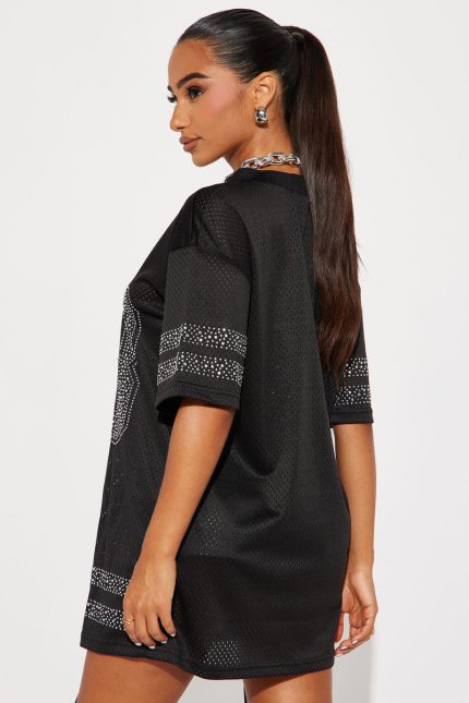 Black #23 Rhinestone Jersey Tee - Image 3