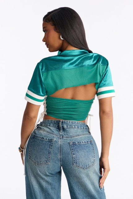 Green #01 2 Piece Cropped Jersey - Image 3
